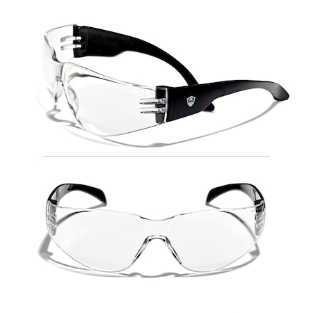 Defender Safety VS1, Safety Glasses, Clear Lens, Black Frame, 30 PK OF-VS1AF-06